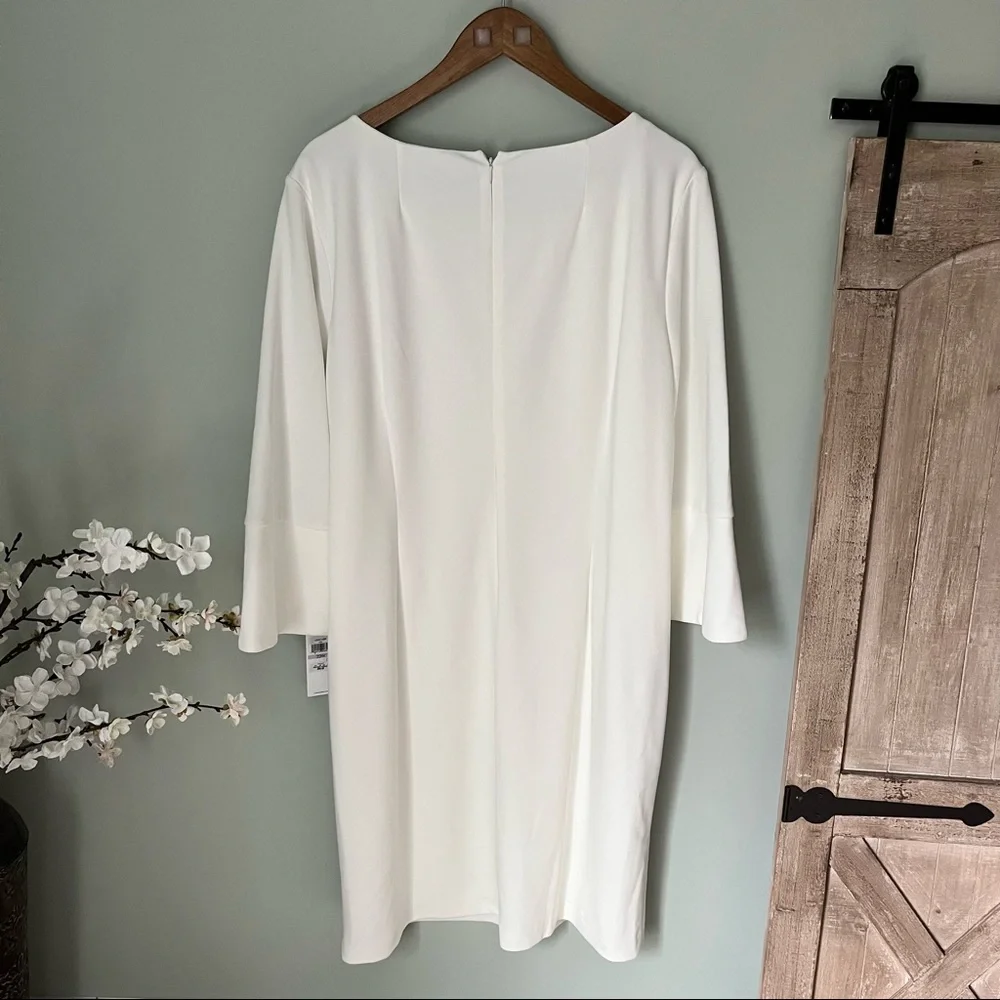 Calvin Klein 3/4 Split Sleeve Scuba Crepe Sheath Dress NWT Size 22W - Picture 3 of 6